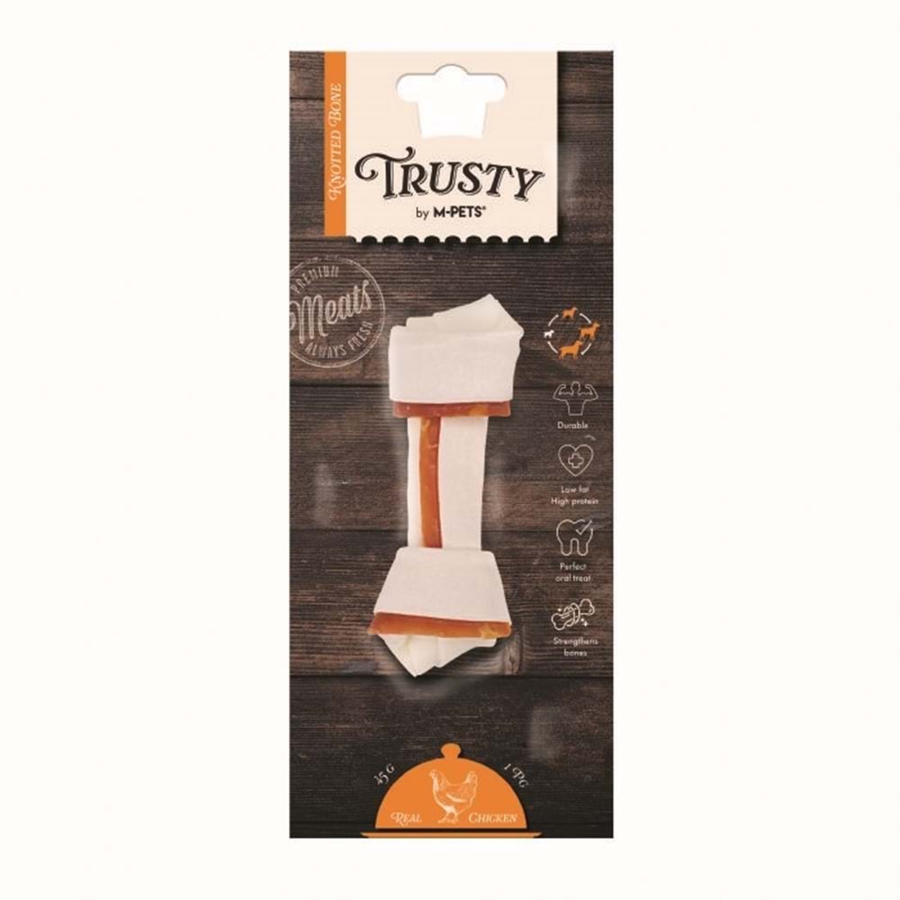 M-PETS TRUSTY CHICKEN DÜĞÜMLÜ KEMİK 45GR/12,7CM
