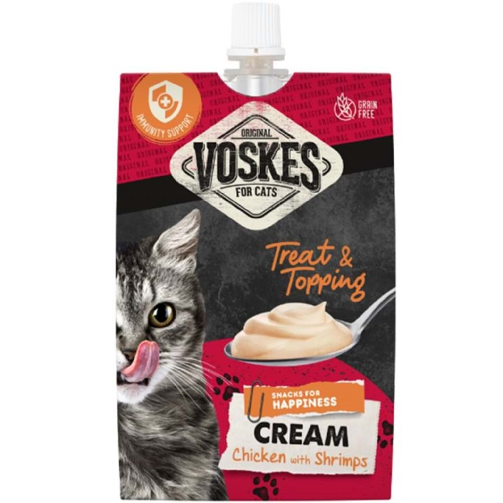 VOSKES TAVUK ve KARİDESLİ CREAM KEDİ ÖDÜLÜ 90GR