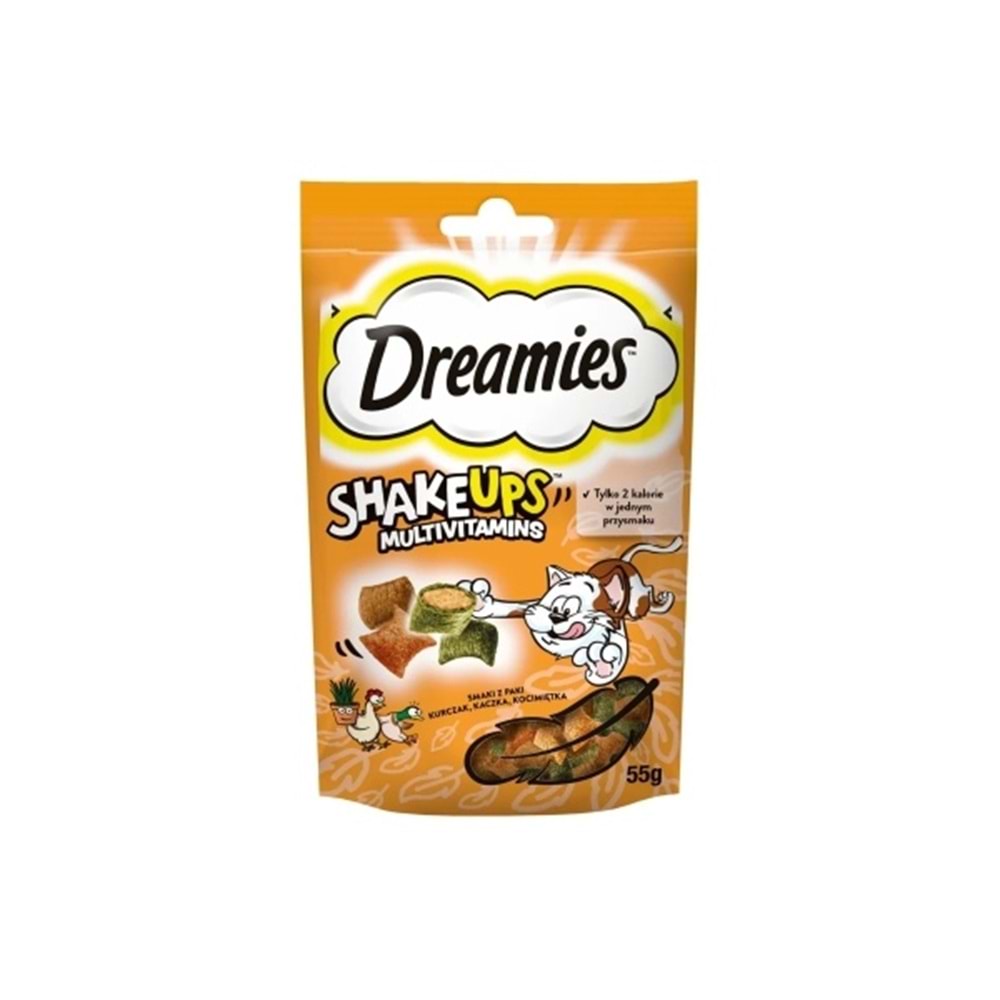 Dreamies ShakeUps Tavuklu ve Ördekli Kedi Ödül Bisküvisi 55gr