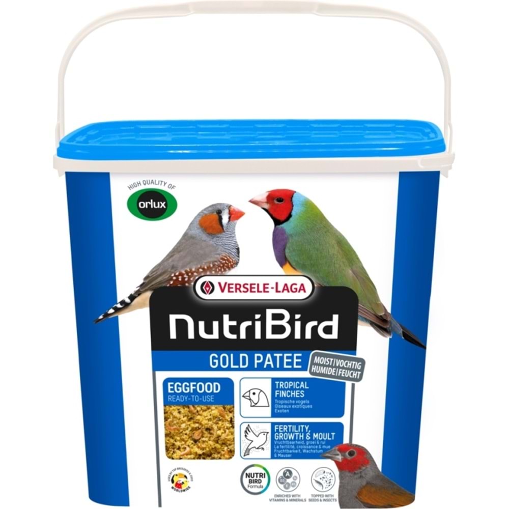 Versele Laga Nutribird Gold Patee Kurtlu Karidesli Ballı Yumurta Maması 5 Kg (Mavi)