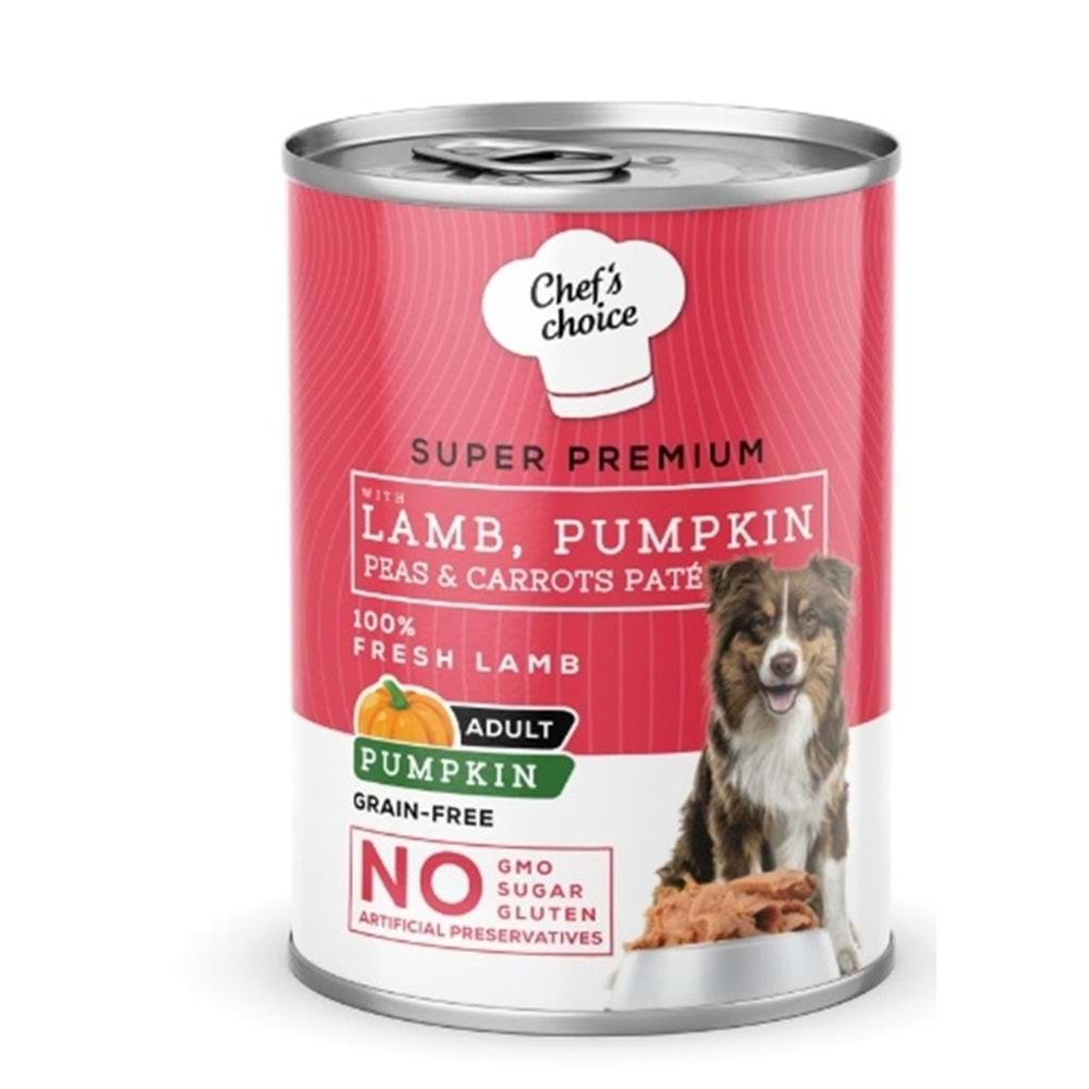 NEW CHEFS CHOICE LAMB&PUMPKIN FOR DOGS 400GRPATE