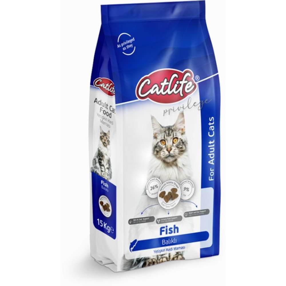 CATLİFE BALIKLI YETİŞKİN KEDİ MAMASI 15KG