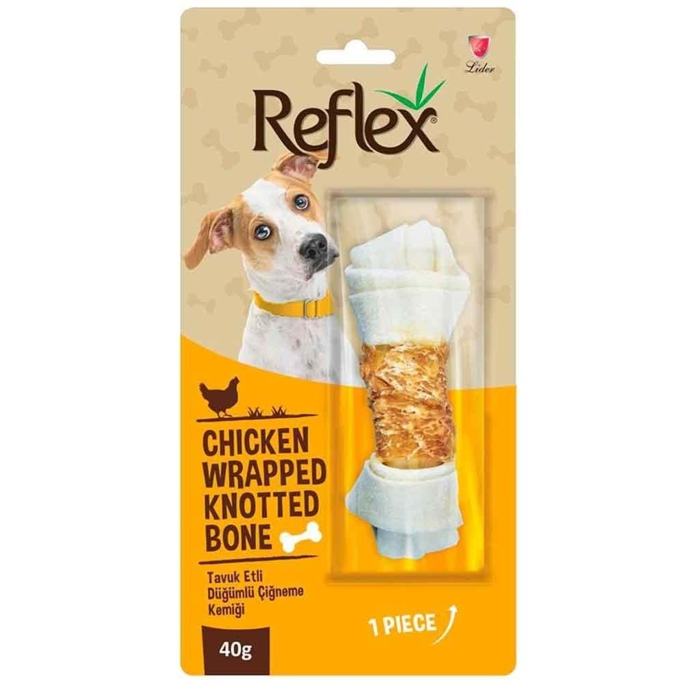 REFLEX TAVUK ETLİ DÜĞÜMLÜ KEMİK PUL 40 GR