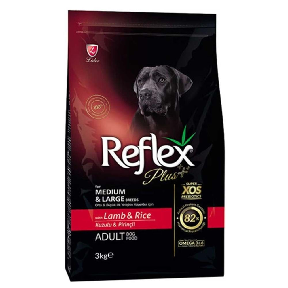 REFLEX PLUS KUZU&PİRİNÇ ORTA&BÜYÜK IRK YETİŞKİN KÖPEK M. 3KG