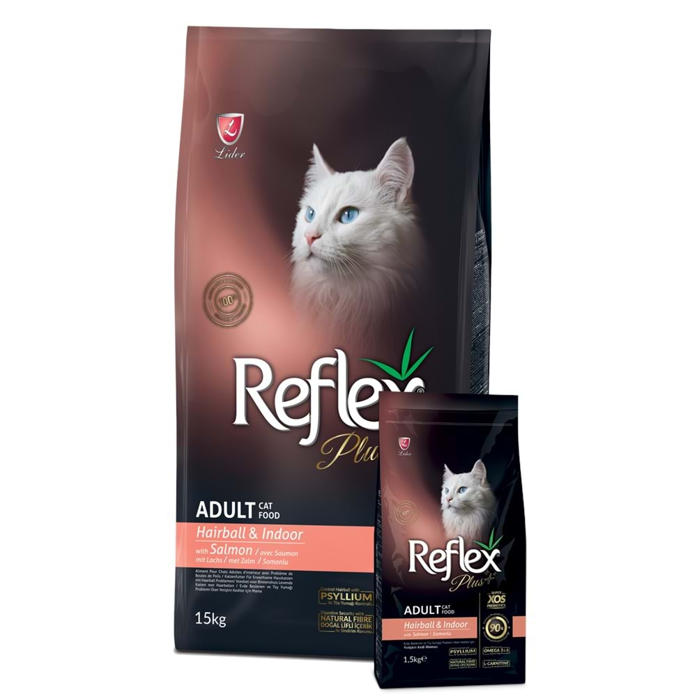 REFLEX PLUS ADULT CAT HAİRBALL 34/14 SALMON 15 KG