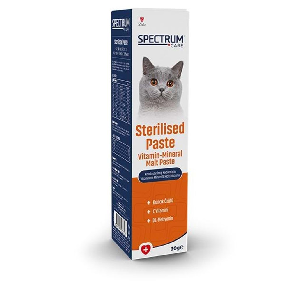 SPECTRUM CARE KISIRLAŞTIRILMIŞ KEDİLER İÇİN MALT PASTE 30 GR