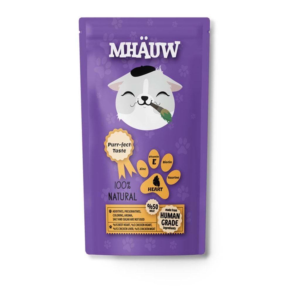 MHAUW KALPLİ KEDİ POUCH 80GR