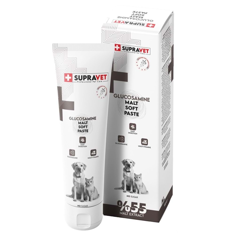 SUPRAVET GLUCOSAMİNE KEDİ VE KÖPEK EKLEM VE KAS DESTEK.İ MALTPASTE 100 GR