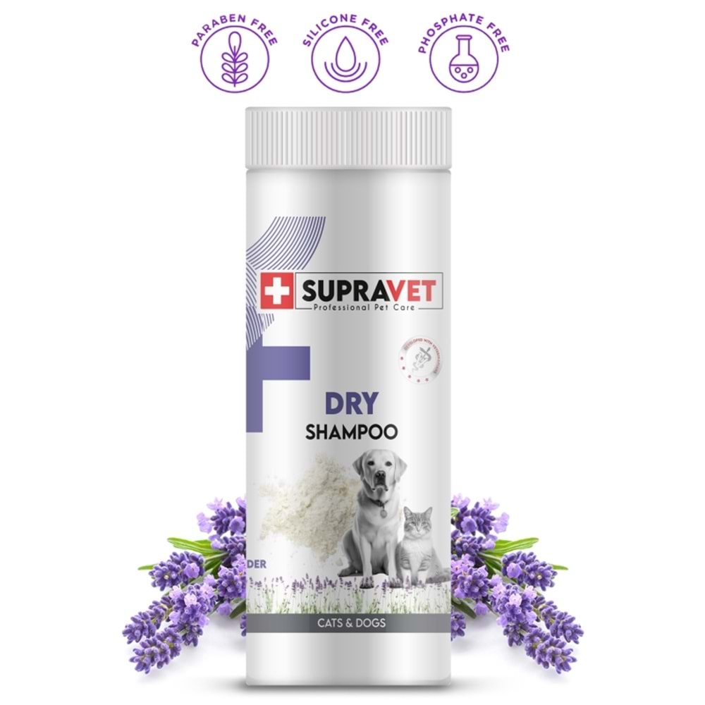 SUPRAVET DRY SHAMPOO LAVANTA KEDİ&KÖPEK ŞAMPUAN 150ML.