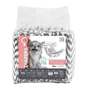 M-PETS DIAPERS DİŞİ KÖPEKLER İÇİN KÜLOT (XS) 10LU