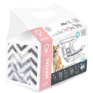 M-PETS DIAPERS DİŞİ KÖPEKLER İÇİN KÜLOT (L) 10LU