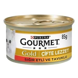 GOURMET GOLD ÇİFTE LEZZET@SIĞIR ETLİ TAVUKLU 85 GR