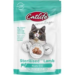 CATLİFE PATE KUZULU KISIR KEDİ POUCH 85GR