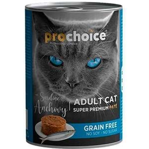 PROCHOICE ADULT CAT SARDINES&ANCHOVY 400 GR PATE