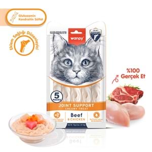 Wanpy Bone Support Sığır Eti & Tavuk Krema Kedi Ödülü 14Gr*5 Adet