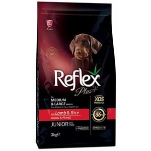 REFLEX PLUS KUZU&PİRİNÇ ORTA&BÜYÜK IRK YAVRU KÖPEK M. 3KG