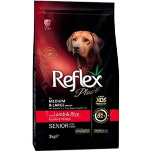 REFLEX PLUS KUZU&PİRİNÇ ORTA&BÜYÜK IRK YAŞLI KÖPEK M. 3KG