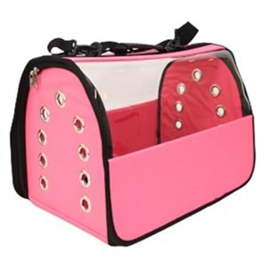 PET PRETTY FLYBAG ŞEFFAF ÇANTA BÜYÜK BOY PEMBE