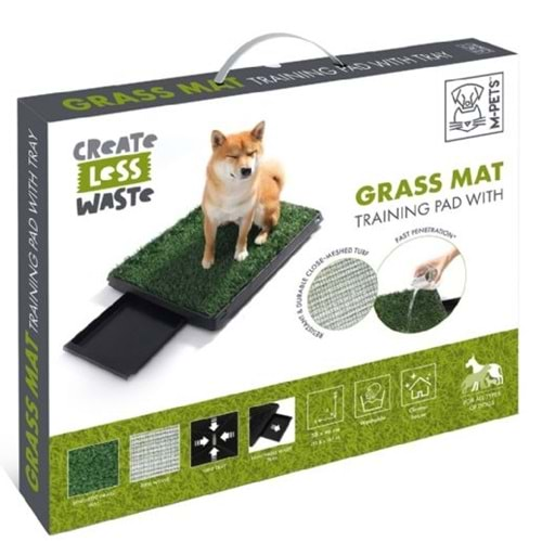 M-PETS GRASS MAT ÇİMLİ ÇEKMEÇELİ KÖPEK TUVALETİ 58X46CM