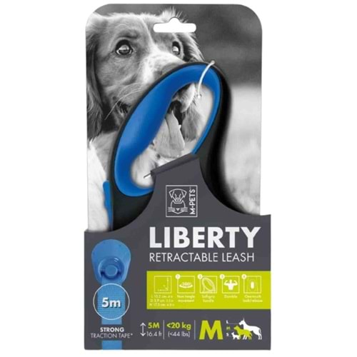 MPETS LIBERTY OTOMATİK GEZDİRME ŞERİT 5MT/BLUE (M)