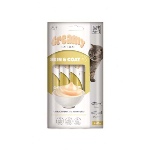 M-PETS SKIN & COAT FONKSİYONEL CREAMY KEDİ ÖDÜLÜ 4X15GR