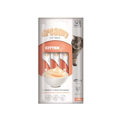M-PETS KITTEN FONKSİYONEL CREAMY KEDİ ÖDÜLÜ 4X15GR
