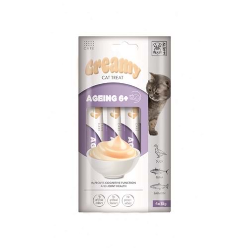 M-PETS AGEING 6+ FONKSİYONEL CREAMY KEDİ ÖDÜLÜ 4X15GR