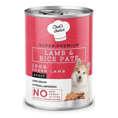 NEW CHEFS CHOICE LAMB&RICE DOGS 400GR PATE