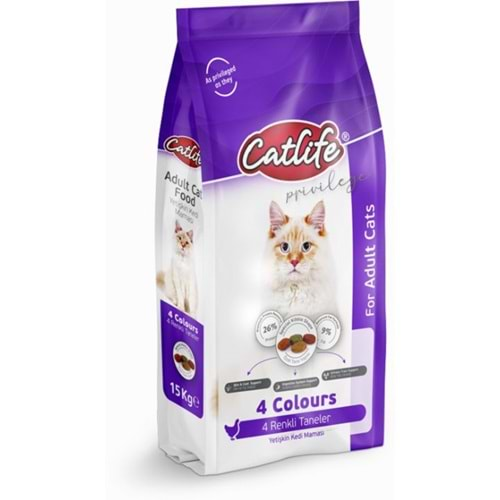 CATLİFE TAVUKLU MULTİCOLOR YETİŞKİN KEDİ MAMASI 15KG