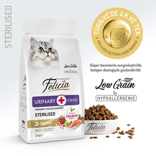 Felicia Kolajenli Somonlu Az Tahıllı Kısırlaştırılmış Kedi Maması 2 Kg