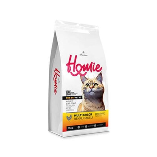 Homie Multi Color Renkli Taneli Tavuklu Yetişkin Kedi Maması 15 Kg
