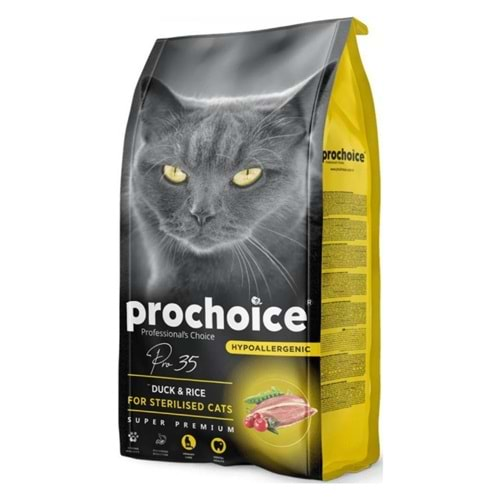 PROCHOICE CAT PRO 35 STERILISED. DUCK & RICE 15 KG