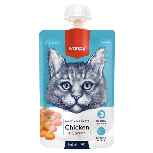 Wanpy Taze Tavuklu&Havuçlu Kedi Et Ezmesi 90Gr