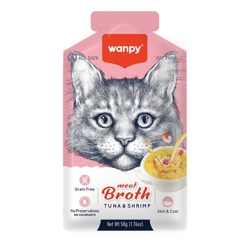 WANPY KEDİLER İÇİN KARDESLİ TON BALIĞI ETİ ÇORBASI 50GR