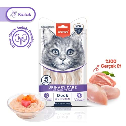 Wanpy Urinary Care Ördek & Tavuk Krema Kedi Ödülü 14Gr*5 Adet