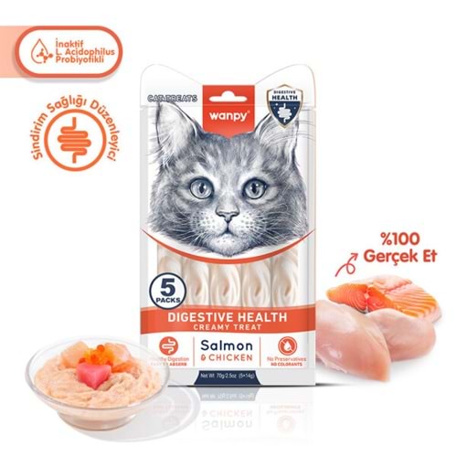 Wanpy Digestive Health Somon & Tavuk Krema Kedi Ödülü 14Gr*5 Adet