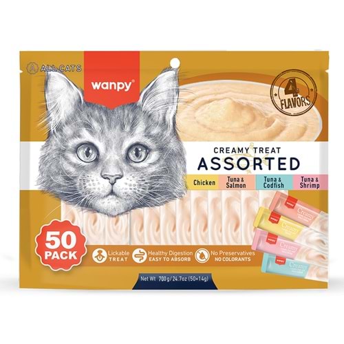 WANPY 4 LEZZET KREMA KEDİ ÖDÜLÜ 50*14GR