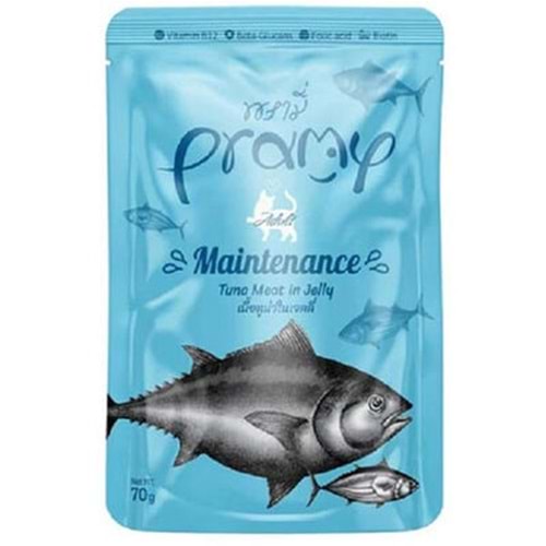 PRAMY JÖLE İÇİNDE YAĞSIZ TON BALIKLI YET.KEDİ MAMASI 70GR