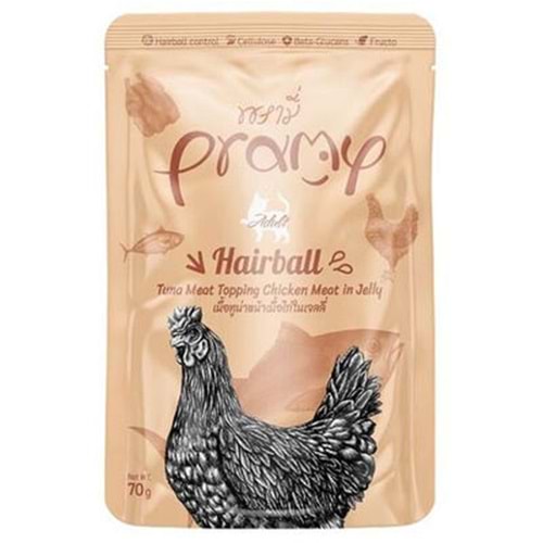PRAMY JÖLE İÇİNDE TON BALIKLI VE TAVUKLU YET.KEDİ MAMASI 70GR
