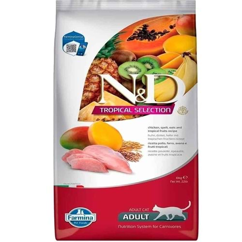 N&D CAT TROPİCAL SELECTİON TAVUKLU 10 KG