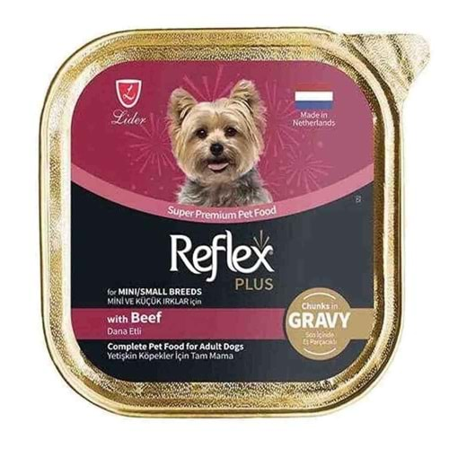 REFLEX PLUS ET PARÇACIKLI DANA ETLİ K.IRK YET.KÖPEK 85GR