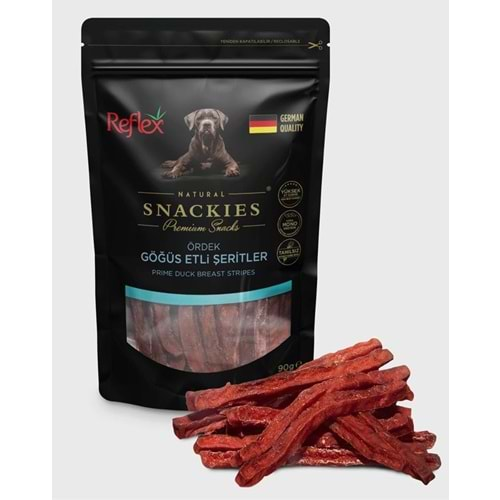 REFLEX SNACKIES ÖRDEK GÖĞÜS ETLİ ŞERİTLER 90GR