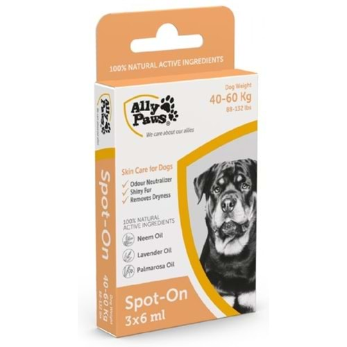 ALLY PAWS SPOT ON 40/60 KÖPEK ENSE DAMLASI 3X6 ML