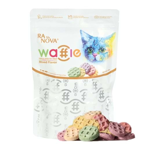 Ranova Kediler İçin Dondurularak Kurutulmuş Etli WAFFLE 60Gr