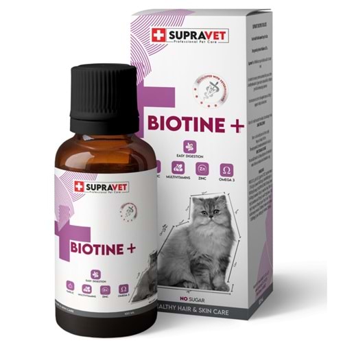 SUPRAVET BIOTINE KEDİLER İÇİN DERİ TÜY SAĞLIĞI DML. 100ML