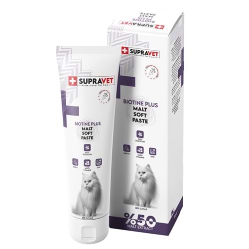 SUPRAVET BIOTINE PLUS KEDİLER İÇİN TÜY SAĞLIĞI GÜÇLENDİRİCİ MALTPASTE 100GR