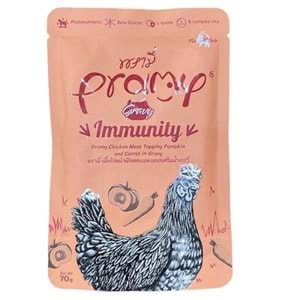 PRAMY SOS İÇİNDE TAVUKLU BAL KABAKLI VE HAVUÇLU YET.KEDİ MAMASI 70GR