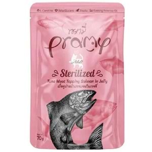PRAMY JÖLE İÇİNDE SOMON VE TON BALIKLI KISIR KEDİ MAMASI 70GR
