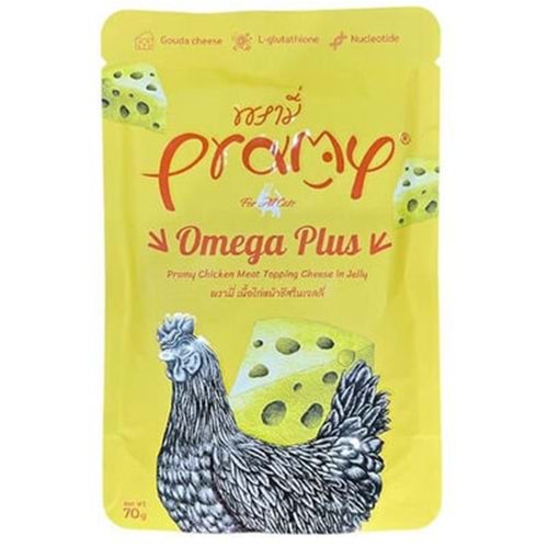 PRAMY JÖLE İÇİNDE TAVUKLU VE PEYNİRLİ YET.KEDİ MAMASI 70GR
