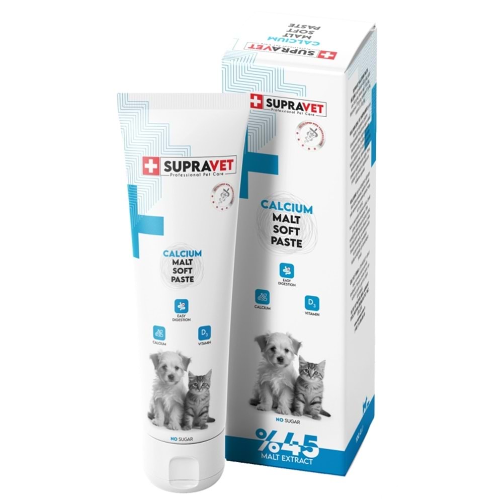 SUPRAVET CALCIUM KEDİ VE KÖPEKLER İÇİN MALTPASTE 100 GR